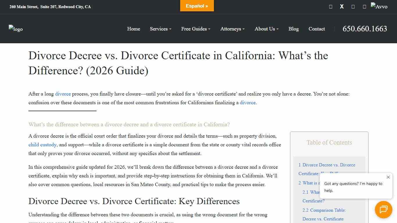 Divorce Decree vs. Divorce Certificate in California: What’s the Difference? (2026 Guide)